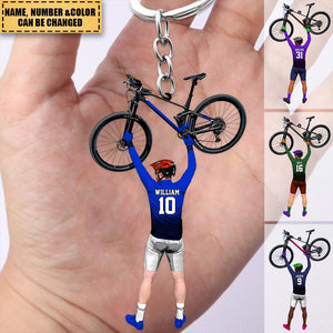 Personalized Apperance And Name-Raised Bike-Acrylic Keychain