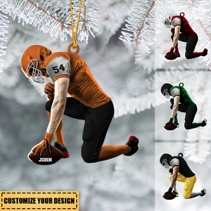 Personalized Football Custom Acrylic Car / Christmas Ornament - Gift For Football Fans