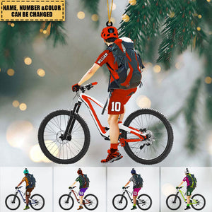 Personalized Apperance And Name  Acrylic Ornament - Gift For Mountain Bikers/Cycling Lovers