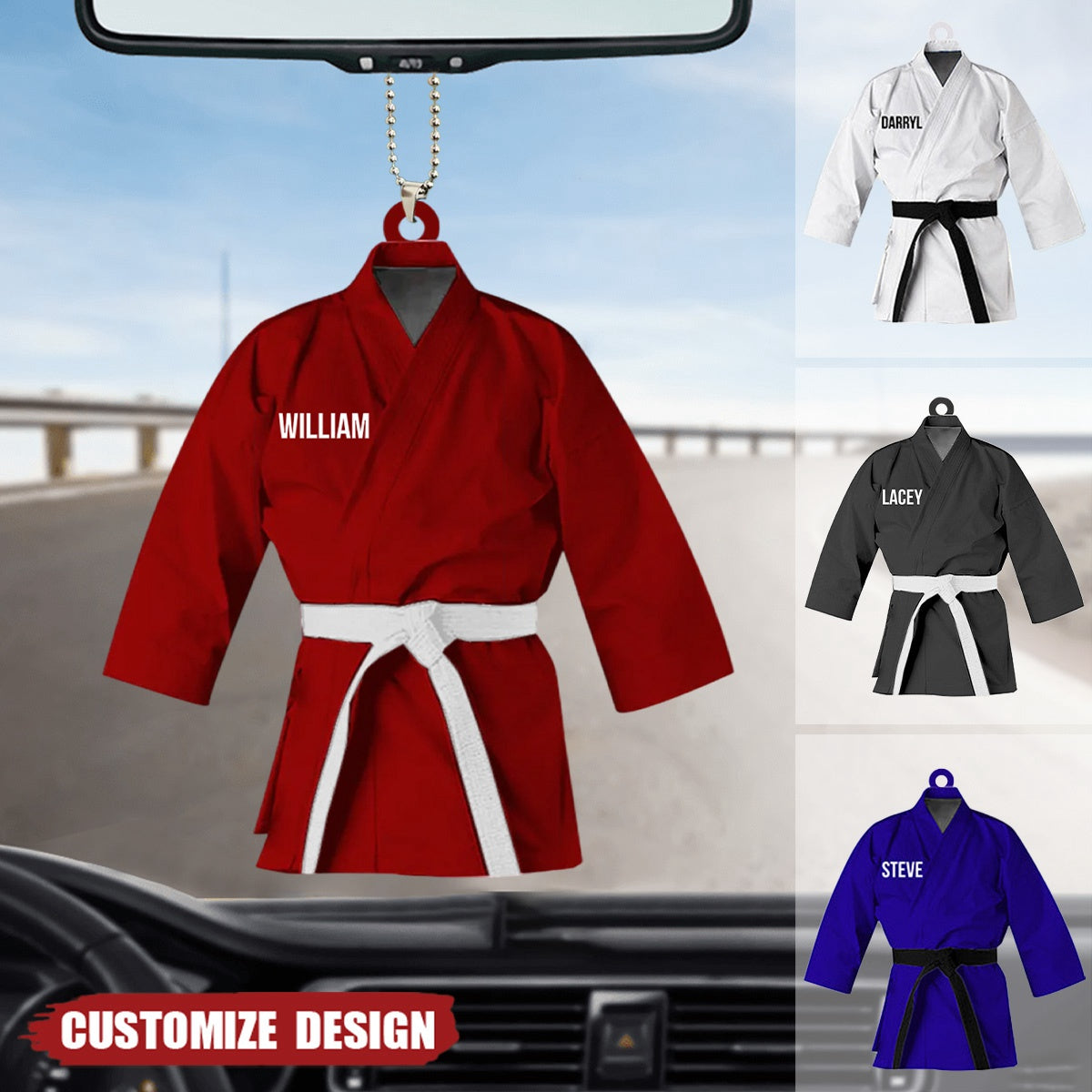 Personalized Karate Uniform Car Ornament