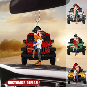 New Release - Personalized Off-Road Car Couple Kiss Car Ornament