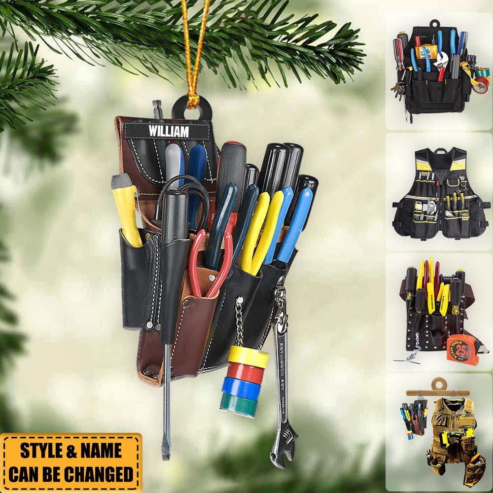 Personalized Electrician Tool Bag Christmas Ornament
