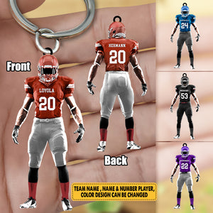 Personalized Keychain American Football Acrylic Keychain 2 Sides Keychain For Football Player Football