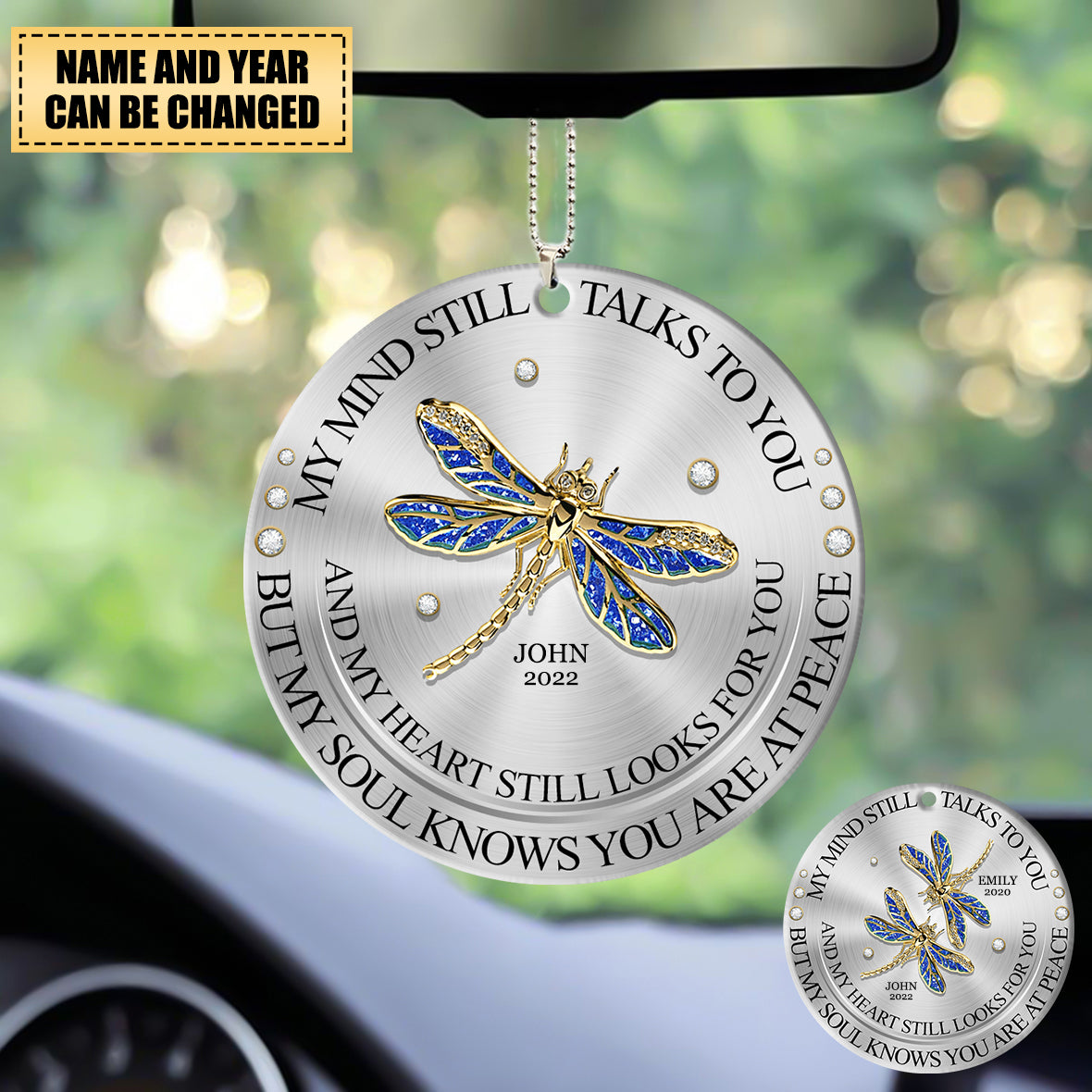 Memorial Dragonfly My Mind My Heart My Soul Personalized Ornament