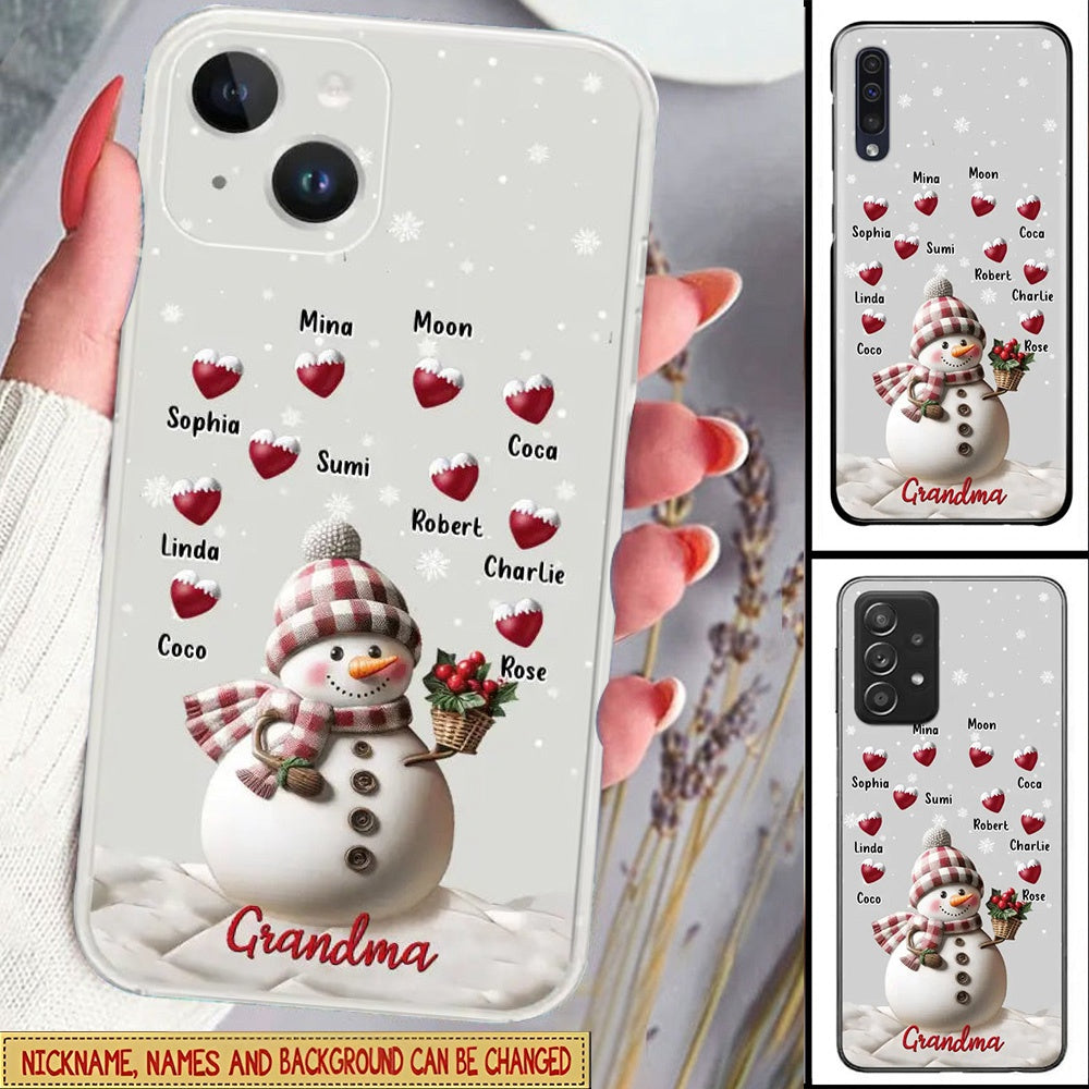 Custom Personalized Snowman Grandma Phone Case - Christmas Gift Idea For Grandma