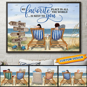 Next To You Is One Of My Favorite Places To Be - Couple On The Beach Poster