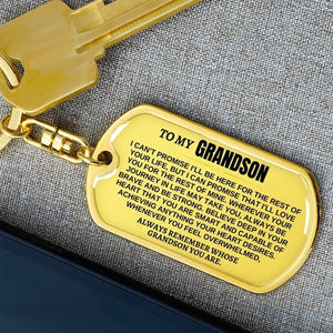 Perfect Christmas Gift to Grandson-Remember Whose Grandson You Are | Unique Keychain