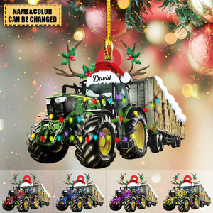Personalized Farmer Tractor Christmas Ornament - Gift for Farmer