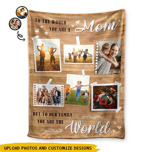 Custom Photo You Are The World - Gift For Mom & Dad - Personalized Fleece Blanket