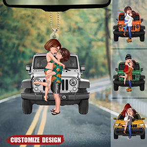 New Release - Personalized Off-Road Car Couple Kiss Car Ornament