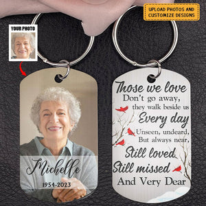 Custom Photo Those We Love Don't Go Away - Memorial Gift - Personalized Aluminum Keychain