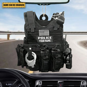 Police Vest Bulletproof Jacket Personalized Ornament, Police Outfit Ornament