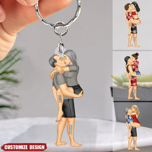 New release - Personalized hugging couple keychain