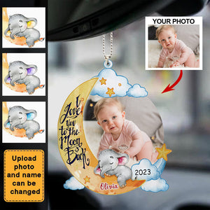 PERSONALIZED FIRST MOTHER'S DAY ELEPHANT PHOTO ACRYLIC Car Hanging Ornament