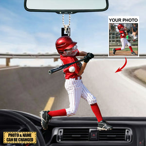 Personalized Acrylic Car Hanging Ornament - Gift For Baseball/Softball Lovers- Custom Your Photo