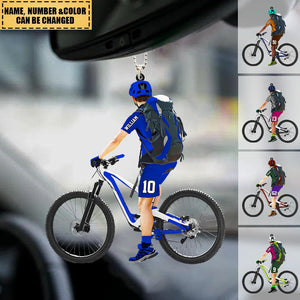 Personalized Apperance And Name  Acrylic Ornament - Gift For Mountain Bikers/Cycling Lovers