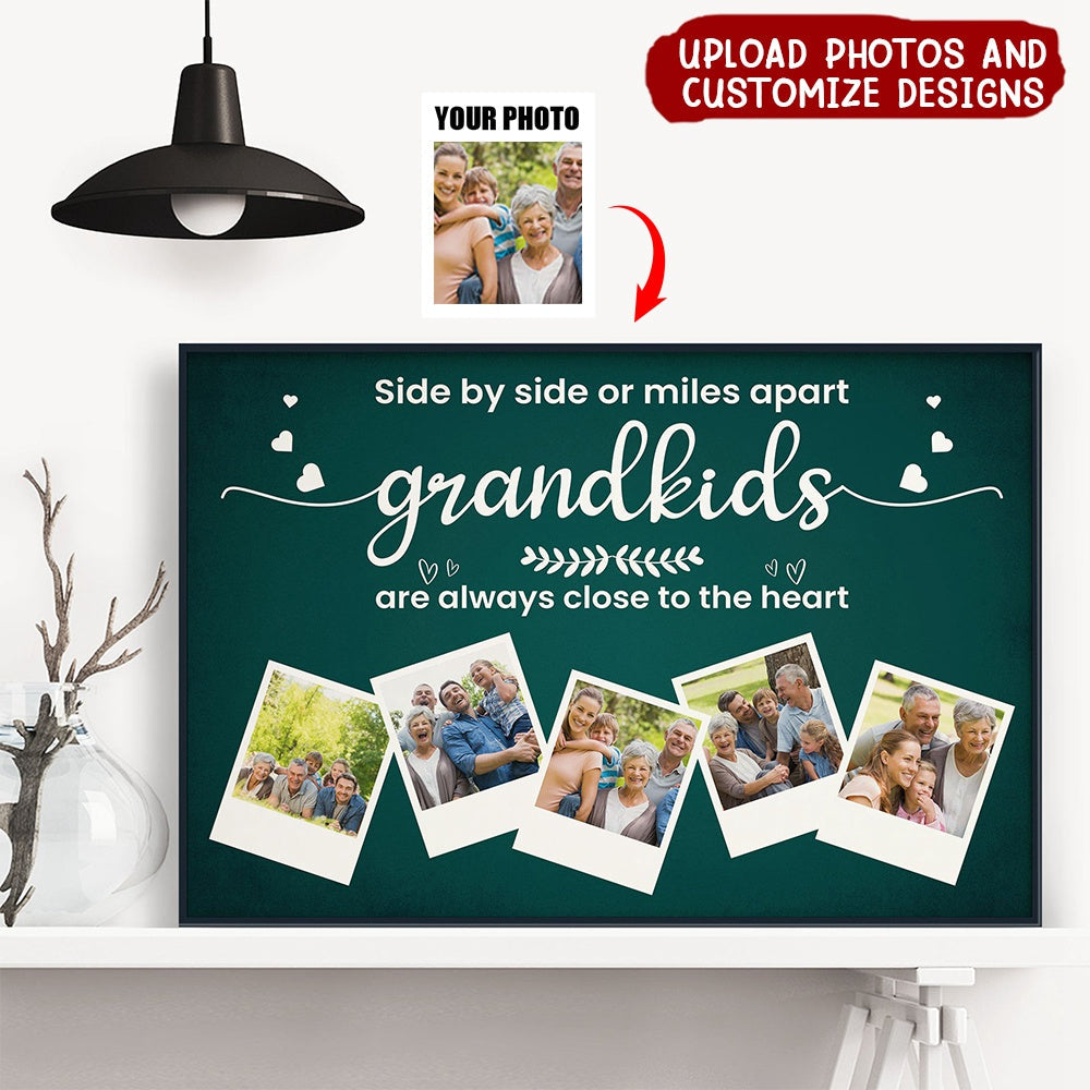 Grandkids Make Life Grand Gift For Grandparents - Personalized Photo Poster
