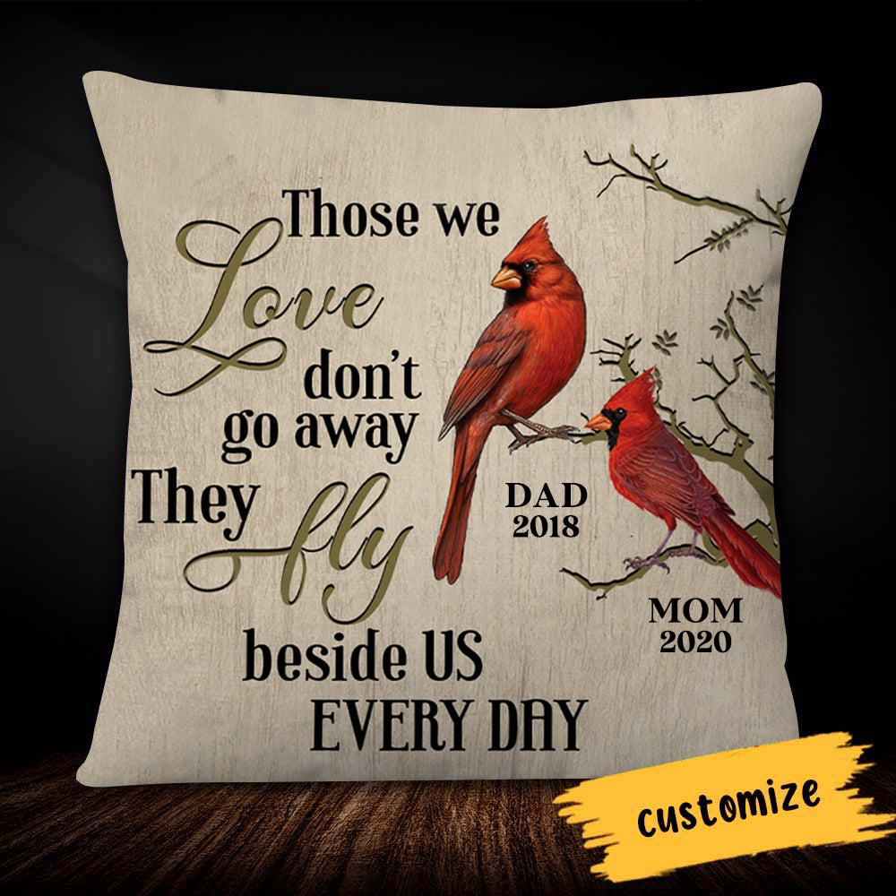 Cardinal Memorial Mom Dad Personalized Pillow
