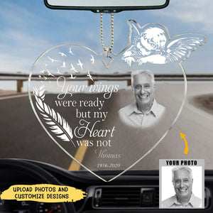 Your Wings Were Ready But My Heart Was Not-Personalized Memorial Photo Acrylic Ornament