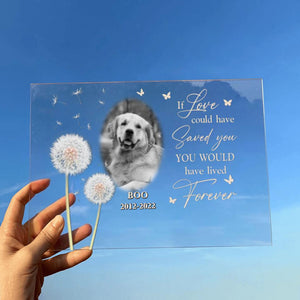 Custom Personalized Memorial Photo Acrylic Plaque - Memorial Gift For Pet Owners/Family  - Once By My Side Forever In My Heart