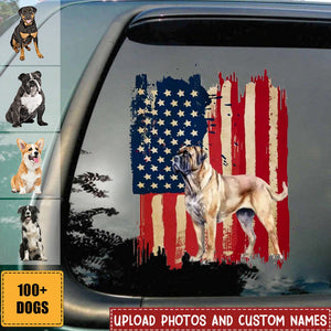 Personalized Dog Flag Printed Decal - Gift for Dog Lovers, Pet Lovers, Family
