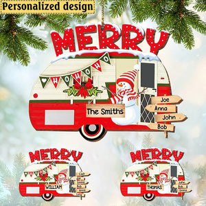 Personalized Camper Family Merry Christmas Xmas Best Gift Wood Shape Ornament