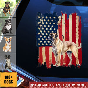 Personalized Dog Flag Printed Decal - Gift for Dog Lovers, Pet Lovers, Family