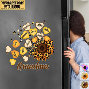 Grandma Mom Kids Sunflower - Gift For Mother, Grandmothe - Personalized Sticker Decal