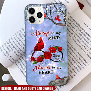 Family Loss Cardinal Rose Infinite Love Custom Name Date Memorial Gift Phone case