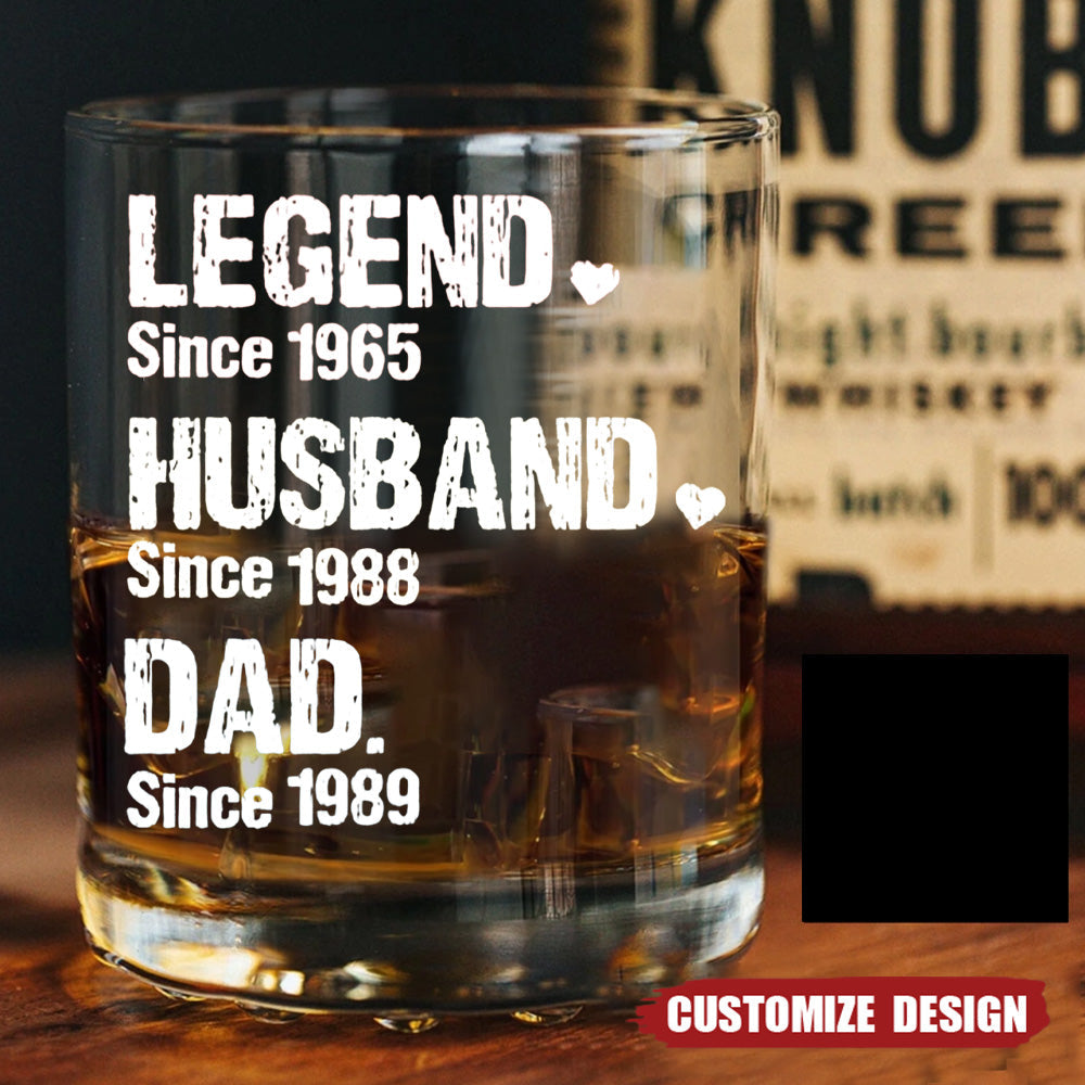 Personalized Legend Dad/Grandpa Name Whiskey Glass