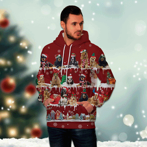 English Cocker Spaniel - Snow Christmas - 3D Hoodie