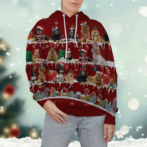 English Cocker Spaniel - Snow Christmas - 3D Hoodie