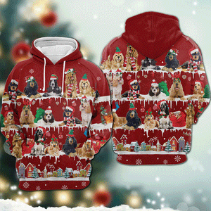 English Cocker Spaniel - Snow Christmas - 3D Hoodie