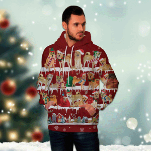 Finnish Spitz - Snow Christmas - 3D Hoodie