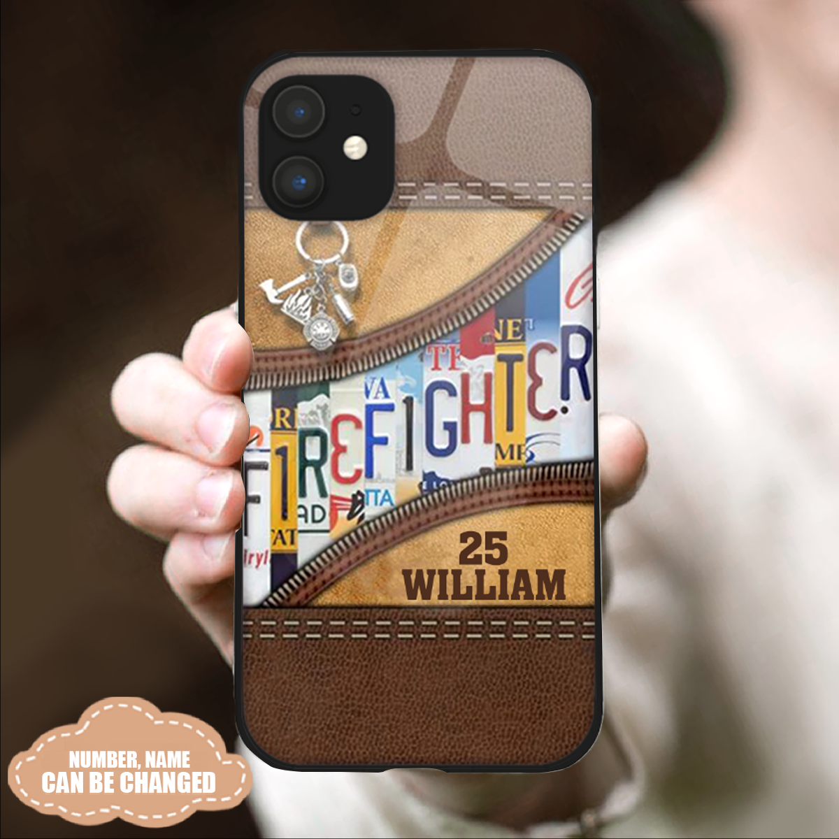 Firefighter Personalized Glass Phone Case