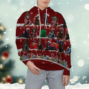 Gordon Setter - Snow Christmas - 3D Hoodie