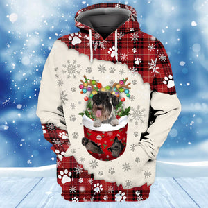 Standard Schnauzer In Snow Pocket Merry Christmas Unisex Hoodie