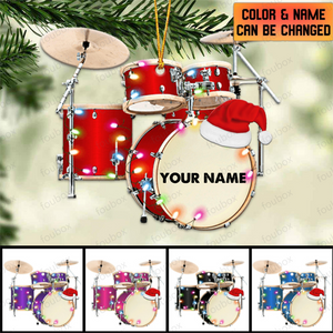 Drum Set - Personalized Christmas Ornament - Gift For Drum Lovers