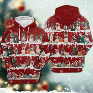 French Bulldog - Snow Christmas - 3D Hoodie