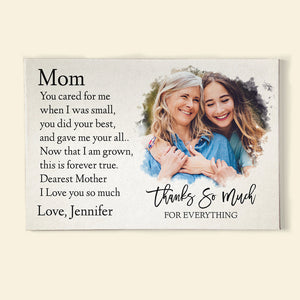 Mom Thank You So Much For Everything Personalized Canvas Print, Mother Gift