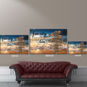 Ocean Sunset Color A Little Whole Lot of Love Multi-Names Premium Canvas Poster