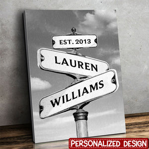Always Beside You - Couple Personalized Custom Vertical Canvas / Poster- Gift For Husband Wife, Anniversary