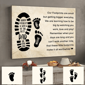 Father's Day Gift - Father & Daughters/Sons - Our Footprints are small but getting bigger everyday - Personalized Poster