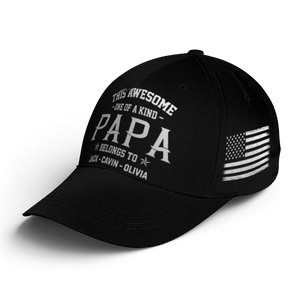 Personalized This Awesome One Of A Kind Papa, Custom Nickname Classic Cap