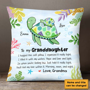 Gift For Granddaughter Turtle Hug This Personalized Pillow