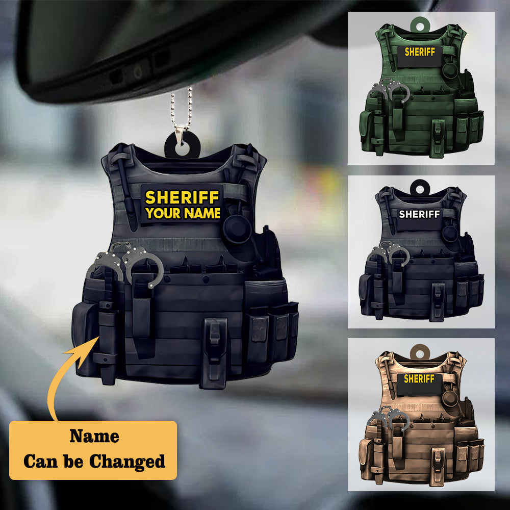 Police Sheriff Uniform / Vest Personalized Flat Acrylic Ornament