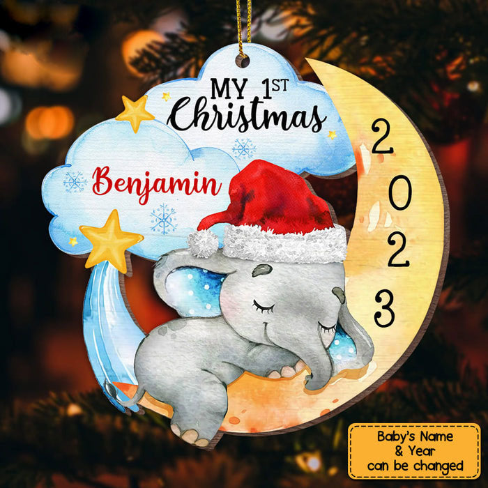 Elephant Baby First Christmas Ornament