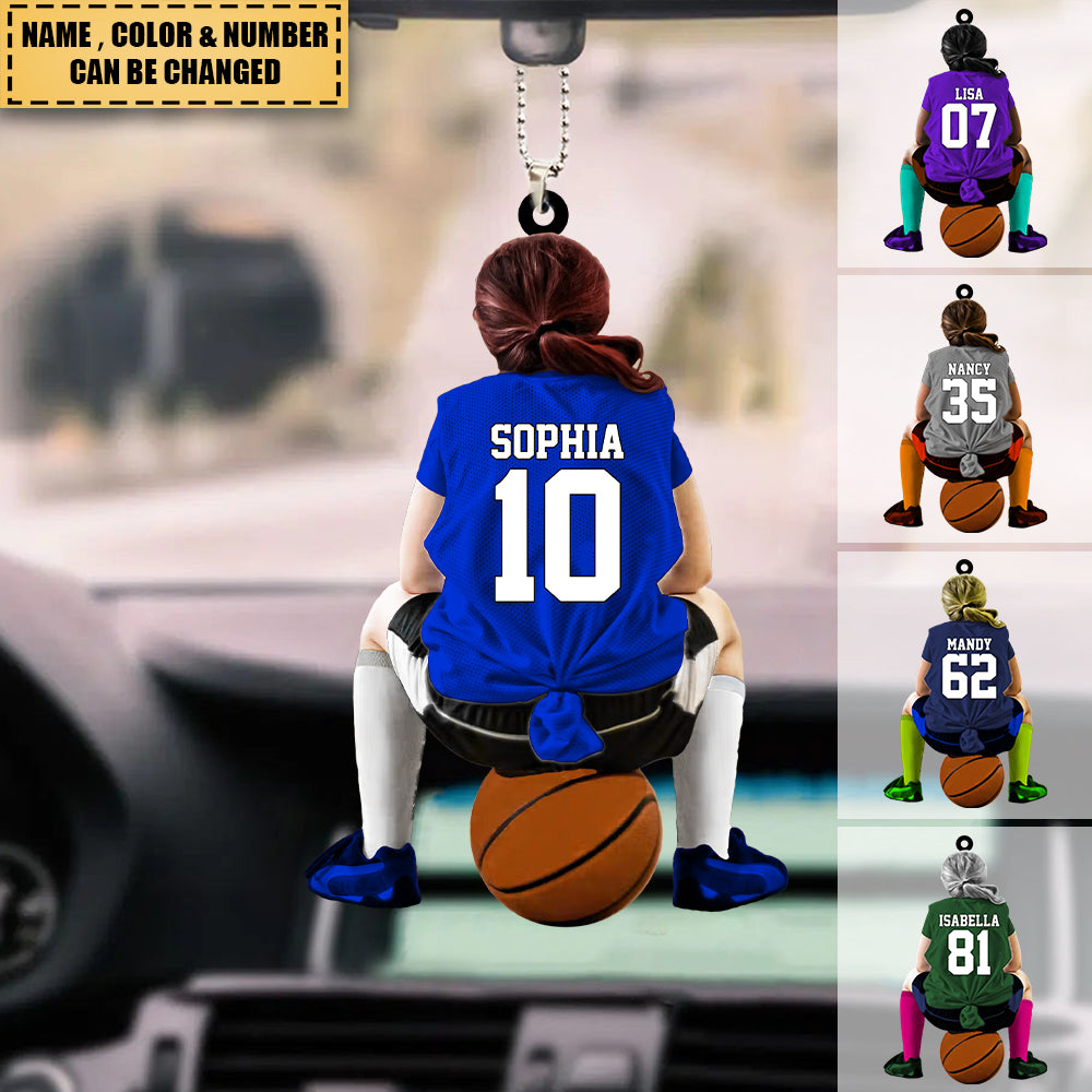 Personalized Basketball Acrylic Car / Christmas Ornament-With Name - Gift For Basketball Lovers