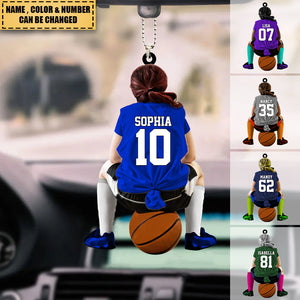 Personalized Basketball Acrylic Car / Christmas Ornament-With Name - Gift For Basketball Lovers