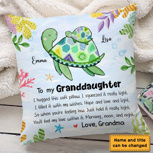 Gift For Granddaughter Turtle Hug This Personalized Pillow